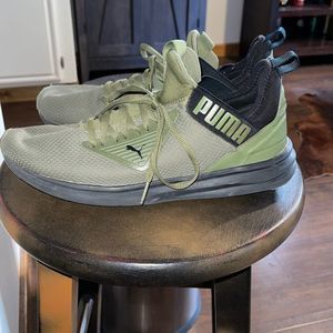 Puma Army Green And Black Athletic Sneakers